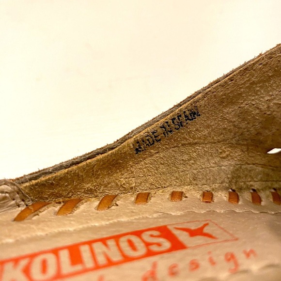 Pikolinos Women's Wedge Mule Slip On Leather Laser Cut Brown Wedges Size 6 / 6.5 - Picture 8 of 8